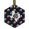 Texas Polka Dots Frosted Glass Ornament - Hexagon