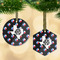 Texas Polka Dots Flat Glass Ornament w/ Monogram