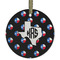 Texas Polka Dots Frosted Glass Ornament - Round