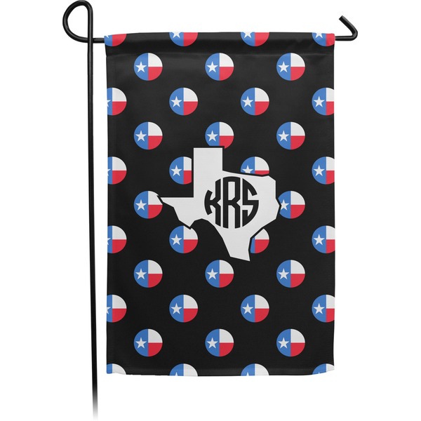 Custom Texas Polka Dots Small Garden Flag - Double Sided w/ Monograms