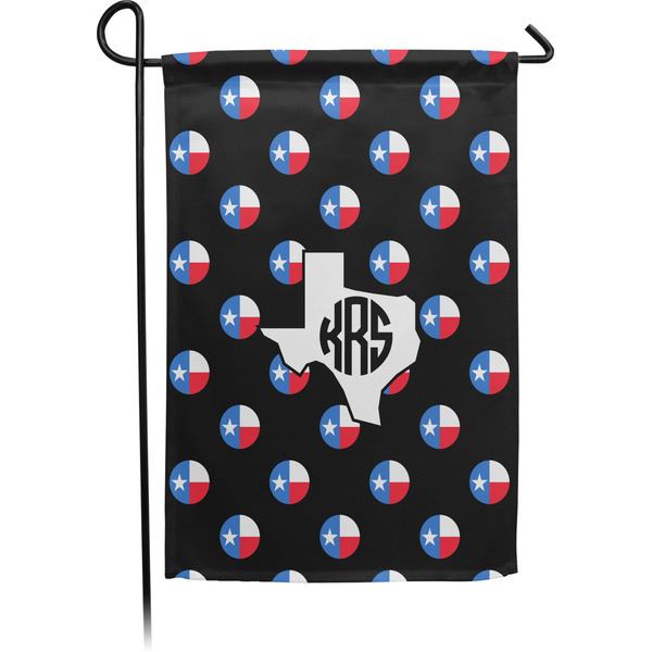 Custom Texas Polka Dots Small Garden Flag - Single Sided w/ Monograms