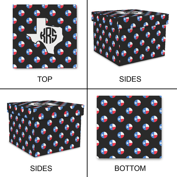 Texas Polka Dots Gift Boxes with Lid - Canvas Wrapped - Large - Approval