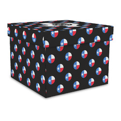 Texas Polka Dots Gift Box with Lid - Canvas Wrapped - Large (Personalized)