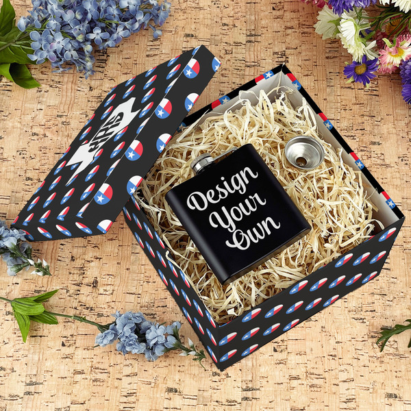 Texas Polka Dots Gift Boxes with Lid - Canvas Wrapped - Large - In Context