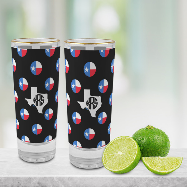 Texas Polka Dots Glass Shot Glass - 2 oz - LIFESTYLE