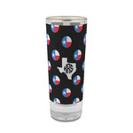 Texas Polka Dots 2 oz Shot Glass -  Glass with Gold Rim - Set of 4 (Personalized)