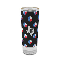 Texas Polka Dots 2 oz Shot Glass - Glass with Gold Rim (Personalized)
