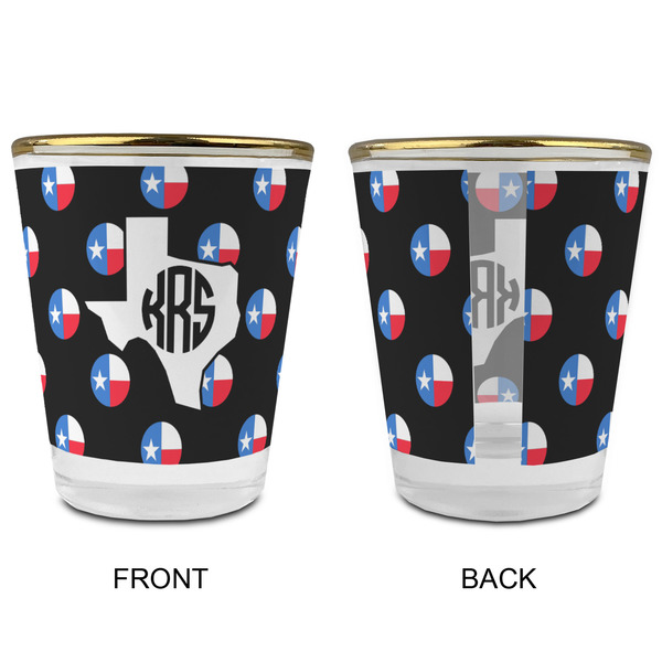 Texas Polka Dots Glass Shot Glass - with gold rim - APPROVAL