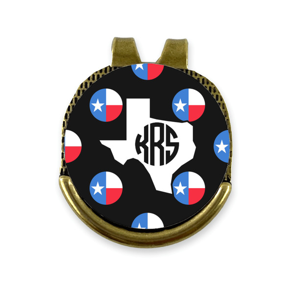 Custom Texas Polka Dots Golf Ball Marker - Hat Clip - Gold