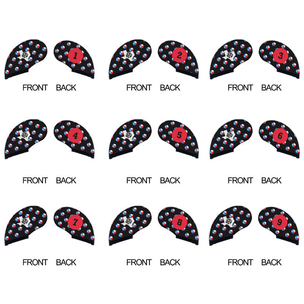 Texas Polka Dots Golf Club Covers - APPROVAL (set of 9)