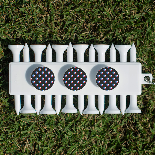 Texas Polka Dots Golf Tees & Ball Markers Set - Back