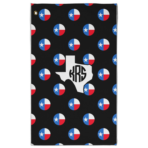 Custom Texas Polka Dots Golf Towel - Poly-Cotton Blend - Large w/ Monograms