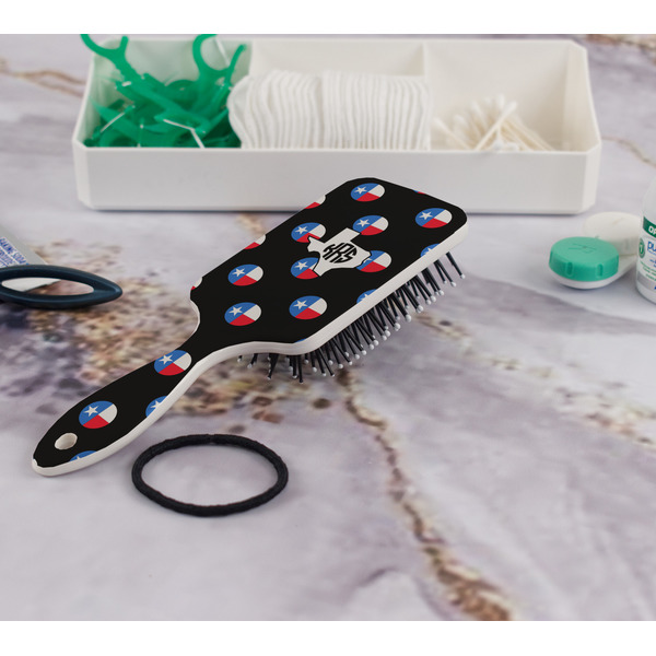 Texas Polka Dots Hair Brush - In Bathroom