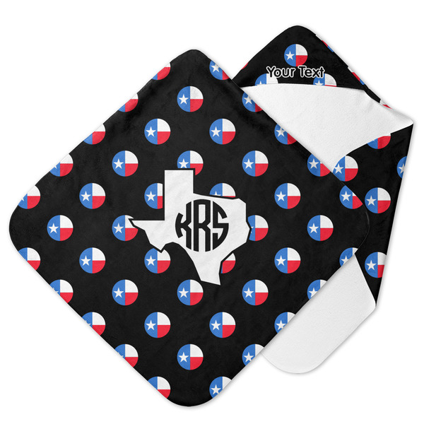 Custom Texas Polka Dots Hooded Baby Towel (Personalized)