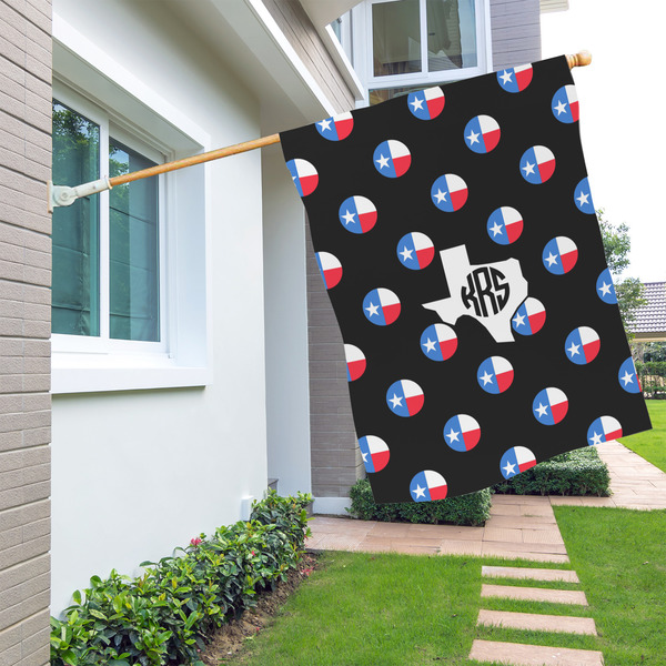 Texas Polka Dots House Flags - Double Sided - LIFESTYLE
