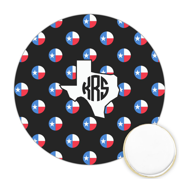 Custom Texas Polka Dots Printed Cookie Topper - Round (Personalized)