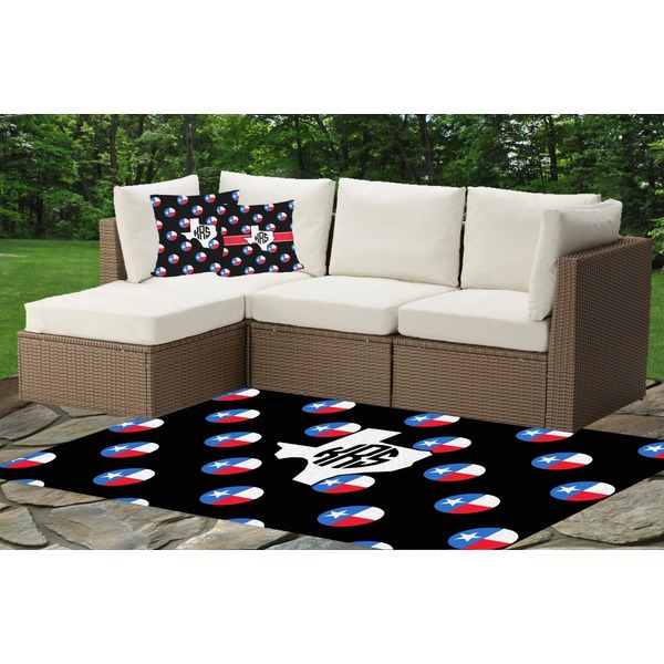 Texas Polka Dots Outdoor Mat & Cushions