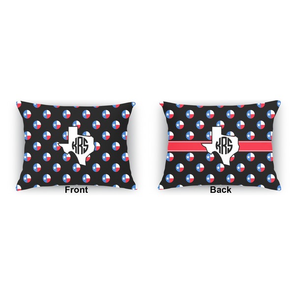 Texas Polka Dots  Indoor Rectangular Burlap Pillow (Front and Back)