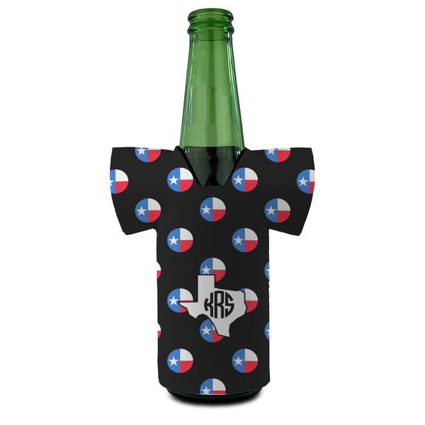Texas Polka Dots Jersey Bottle Cooler - FRONT (on bottle)