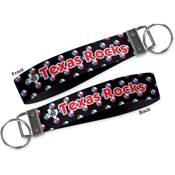 Texas Polka Dots Key-chain - Metal and Nylon - Front and Back