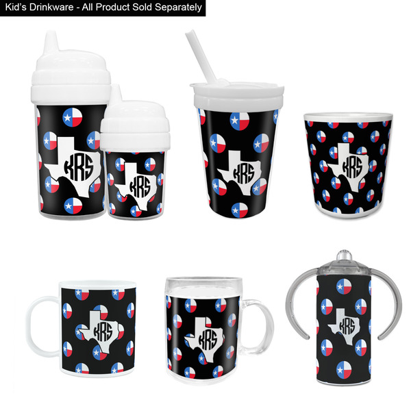 Texas Polka Dots Kid's Drinkware - Customized & Personalized