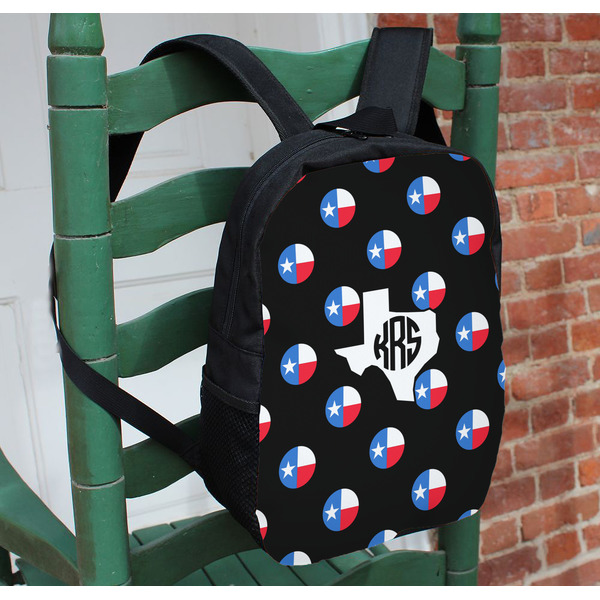 Texas Polka Dots Kids Backpack - In Context