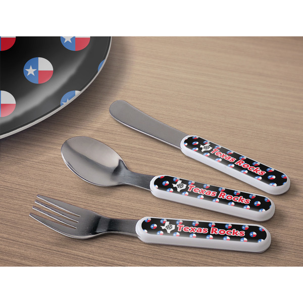 Texas Polka Dots Kids Flatware w/ Plate