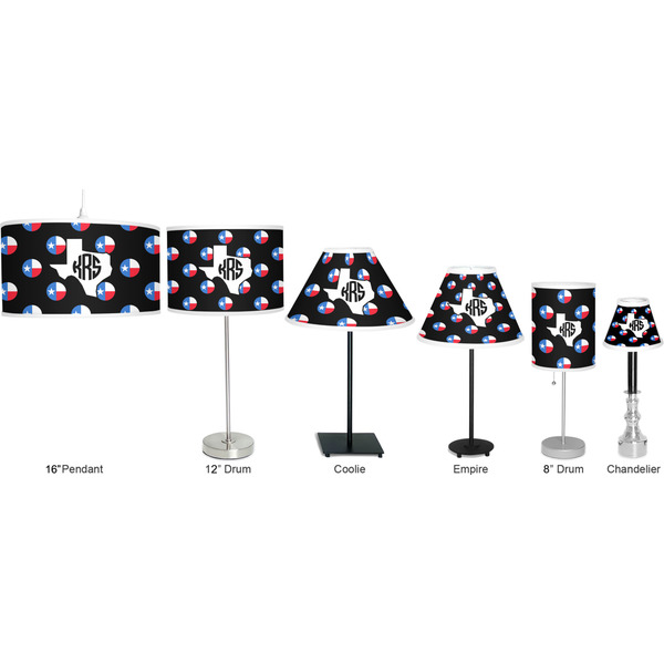 Texas Polka Dots Lamp Full View Size Comparison