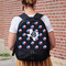Texas Polka Dots Large Backpack - Black - On Back