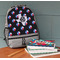 Texas Polka Dots Large Backpack - Gray - On Desk