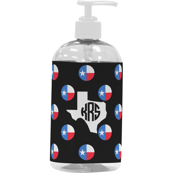 Custom Texas Polka Dots Plastic Soap / Lotion Dispenser (16 oz - Large - White) (Personalized)