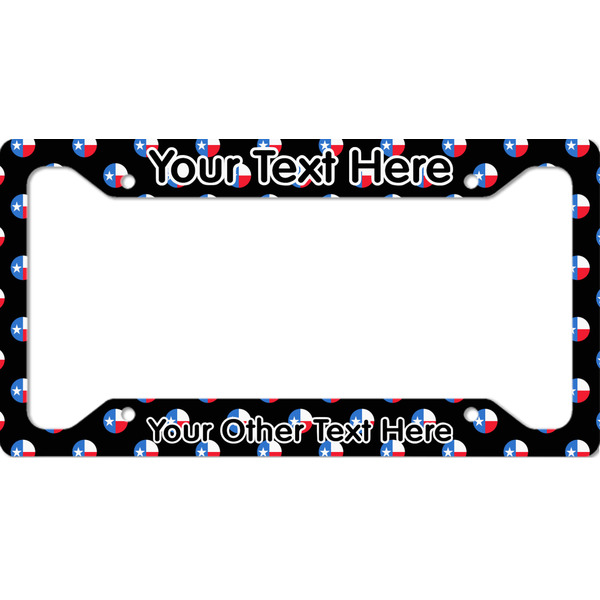 Custom Texas Polka Dots License Plate Frame - Style A (Personalized)
