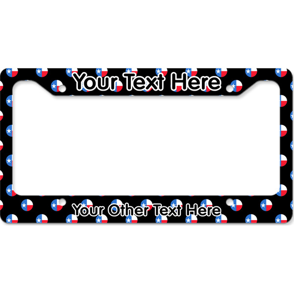 Custom Texas Polka Dots License Plate Frame - Style B (Personalized)