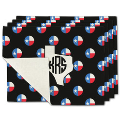 Texas Polka Dots Single-Sided Linen Placemat - Set of 4 w/ Monogram