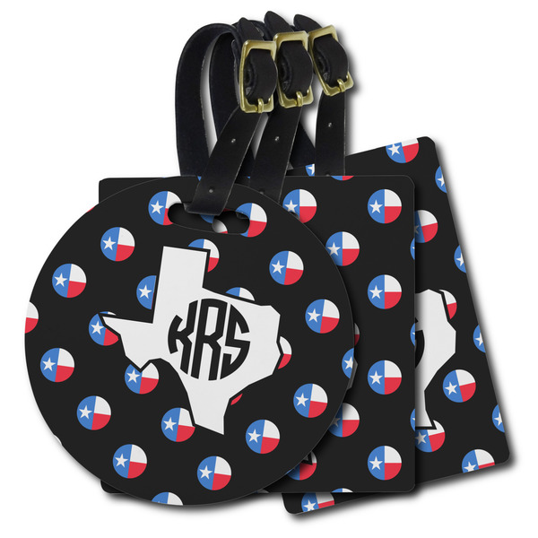 Custom Texas Polka Dots Plastic Luggage Tag (Personalized)