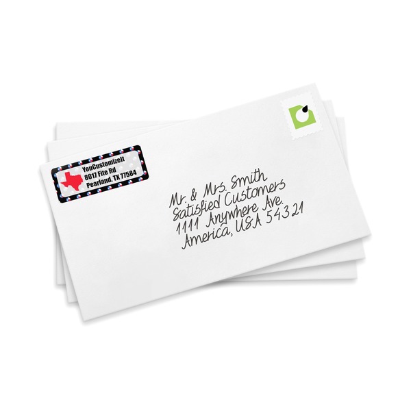 Texas Polka Dots Mailing Label on Envelopes