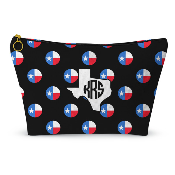 Custom Texas Polka Dots Makeup Bag - Large - 12.5"x7" (Personalized)