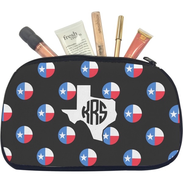 Custom Texas Polka Dots Makeup / Cosmetic Bag - Medium (Personalized)