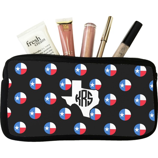 Custom Texas Polka Dots Makeup / Cosmetic Bag - Small (Personalized)