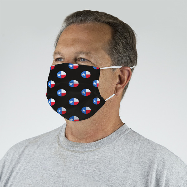 Texas Polka Dots Mask - Quarter View on Guy