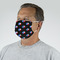 Texas Polka Dots Mask - Quarter View on Guy