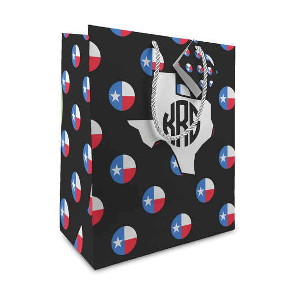 Custom Texas Polka Dots Medium Gift Bag (Personalized)