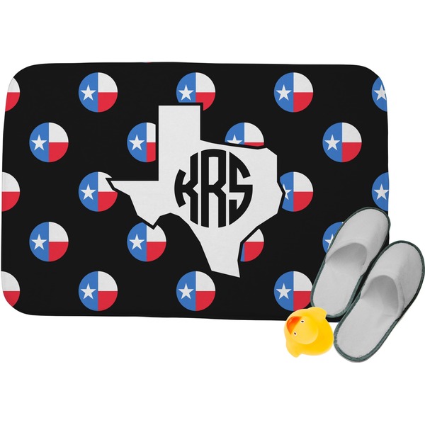Custom Texas Polka Dots Memory Foam Bath Mat - 34"x21" (Personalized)