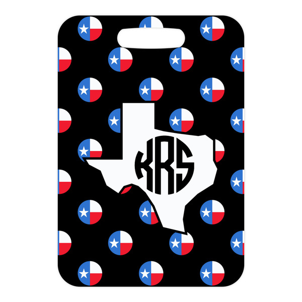 Texas Polka Dots Metal Luggage Tag - Front Without Strap