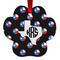 Texas Polka Dots Metal Paw Ornament - Front