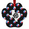 Texas Polka Dots Metal Paw Ornament - Double Sided w/ Monogram
