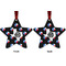 Texas Polka Dots Metal Star Ornament - Front and Back
