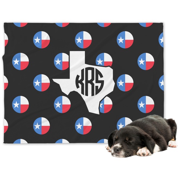 Custom Texas Polka Dots Dog Blanket - Regular (Personalized)