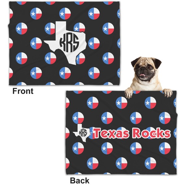 Texas Polka Dots Microfleece Dog Blanket - Regular - Front & Back