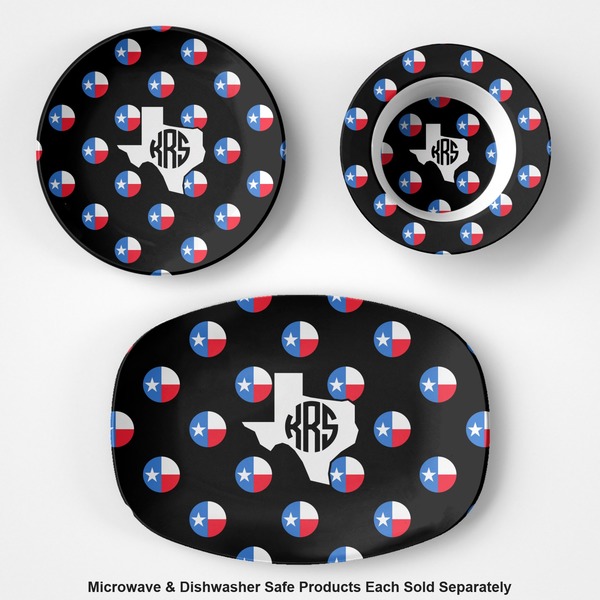 Texas Polka Dots Microwave & Dishwasher Safe CP Plastic Dishware - Group